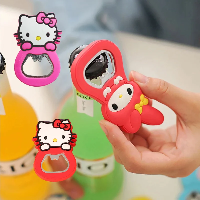 Cartoon Hello Kitty Silicone Bottle Opener Bottle Opener With Refrigerator Sticker PVC Soft Glue Bottle Opener Logo House Item