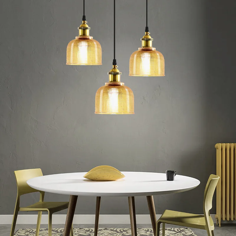 

Modern Brass Nordic Glass Pendant Light E27 Transparent Lampshade Creative Minimalist Chandelier For Dining Room Restaurant