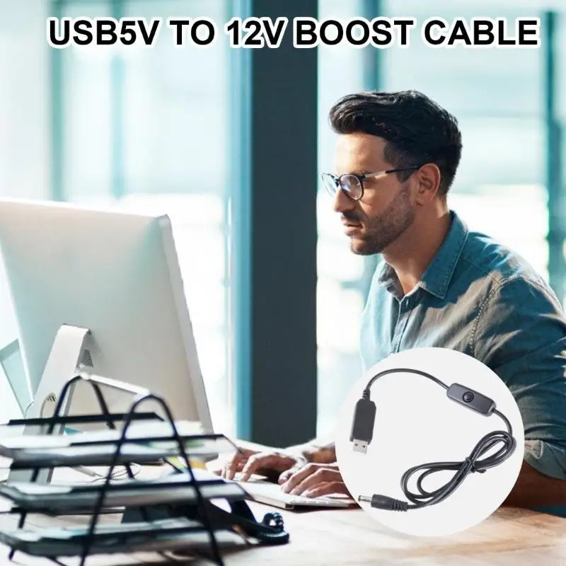 E1PF USB to DC12V 5521 Power Transfer Cable with Switching for  Camera and Hard Disks