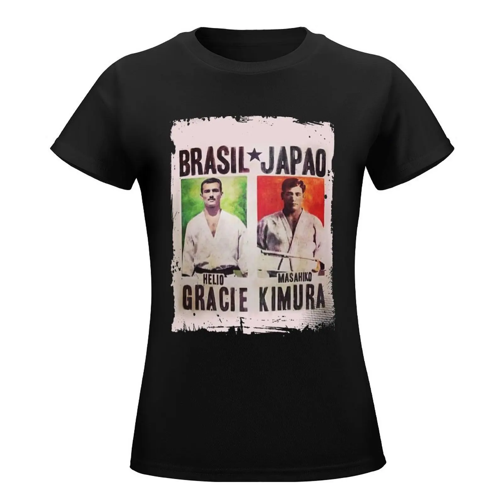 Grand Master Gracie vs Masahiko Kimura Fight Poster T-Shirt summer clothes tops Women's tops