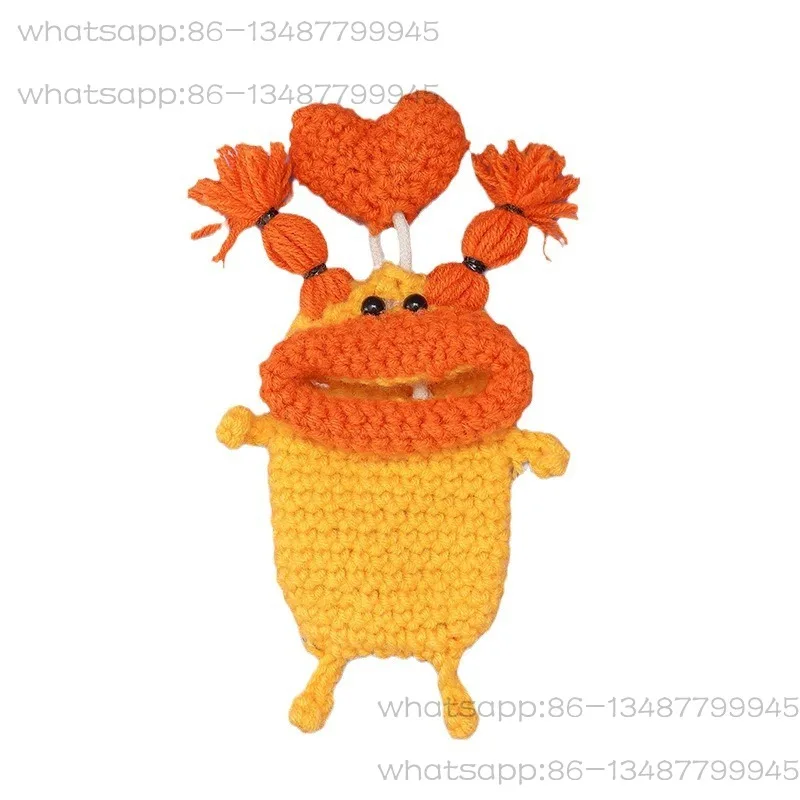 

Crochet Kit Creative Cartoon Series Weird Big Mouth Key Bag Handmade Fabric Decorations Material Package Non-finished Products