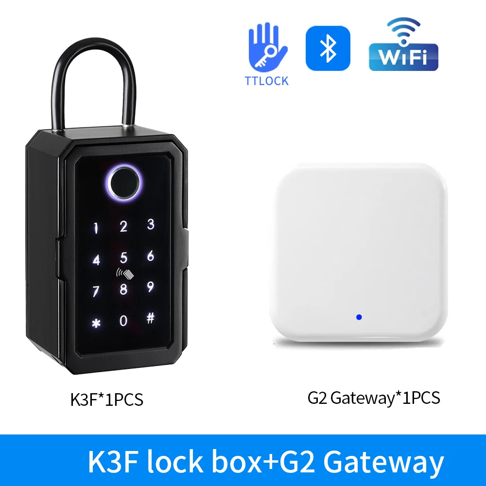 Waterdichte sleutelkluis Slimme vingerafdrukopslag Geheime sleutelkluis Tuya of TTlock-app Bluetooth naar WiFi-hub Ontgrendel hangslot
