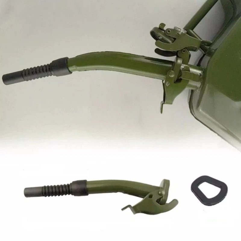 

For 2PCS 5/10/20L Gerry Jerry Cans Deep Green Flexible Metal Pouring Spout With Sealing Rubber Gaske Fuel Nozzel