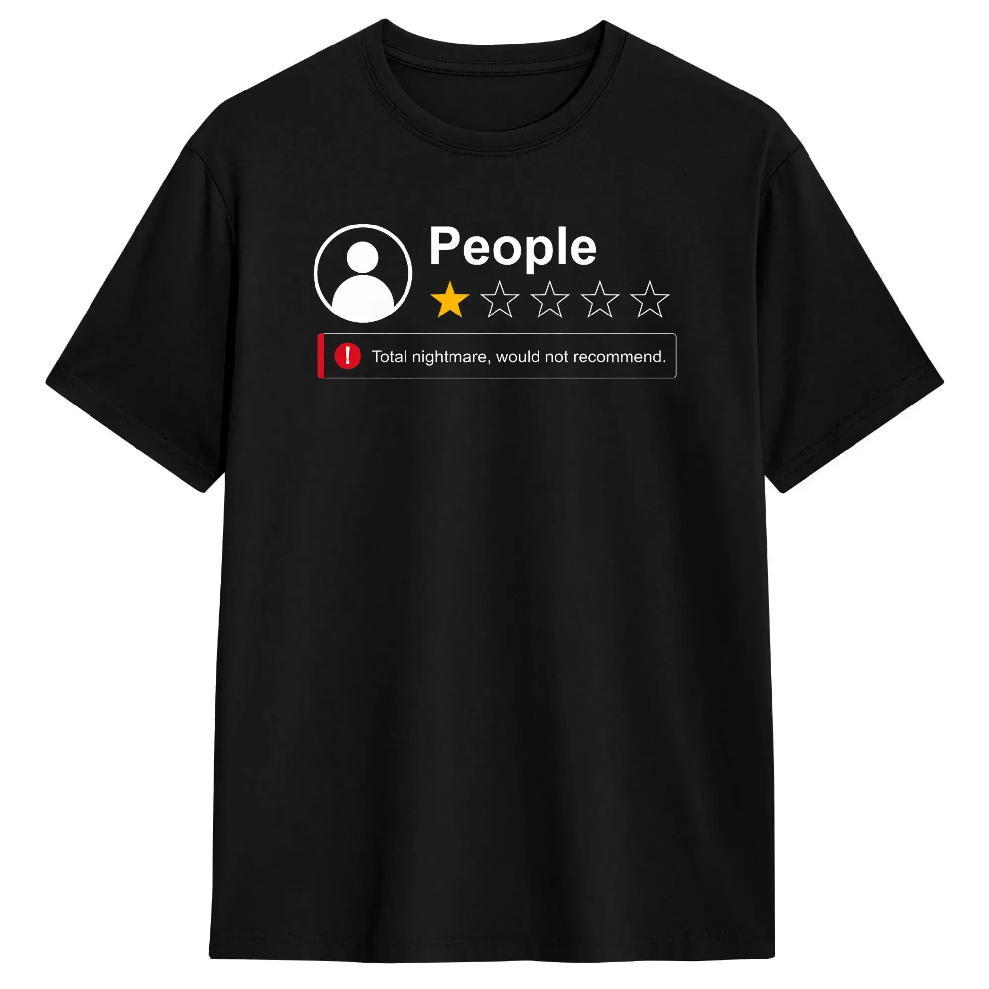 Funny People One Star Total Nightmare Would Not Recommend Men's T Shirts Tee Shirt Short Sleeve T-Shirts 100% Cotton Clothes
