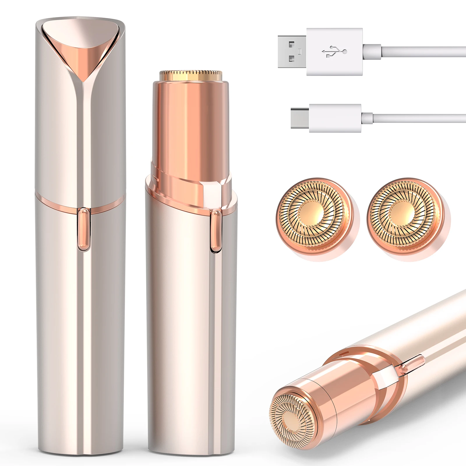 

Портативное электрическое средство для удаления волос в форме помады для женщин, безболезненное и эффективное удаление волос на лице и теле, домашняя бритва, инструмент для бритвы