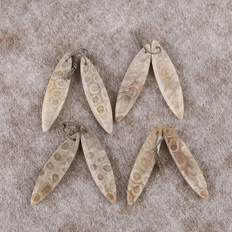 Natural Stone Indonesian Coral Earring Bead,Earrings Accessories For Women,Fashion Jewelry DIY Making 29x18x4mm 5g