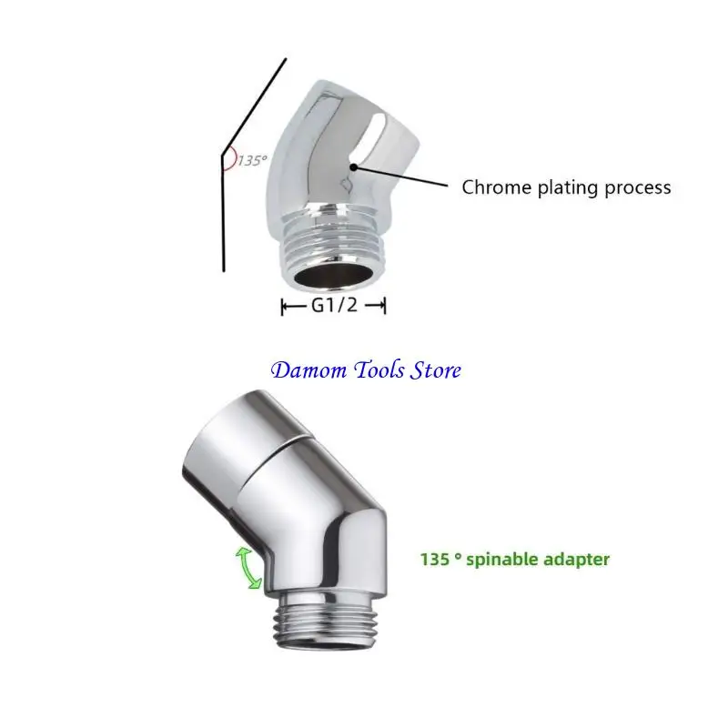 57BE Versatile Shower Head Elbow 135 Degree Angles Shower Hose Connector