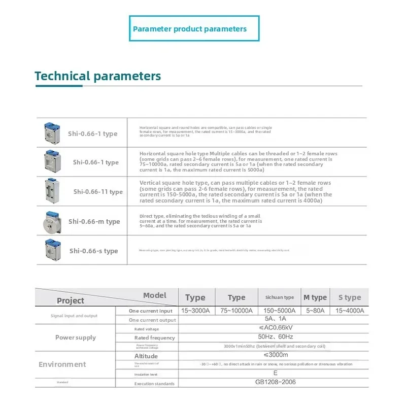 SHI - 0.66-80 I Accuracy Class 0.2 Current Transformer