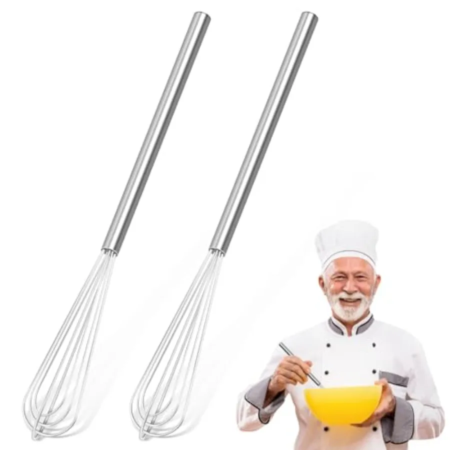 

2 PCS Mini Whisk Small Whisks for Cng Stainless Steel Mini Whisk Set - Tiny Wire Whisk for Whisking Beating Blending Eggs and