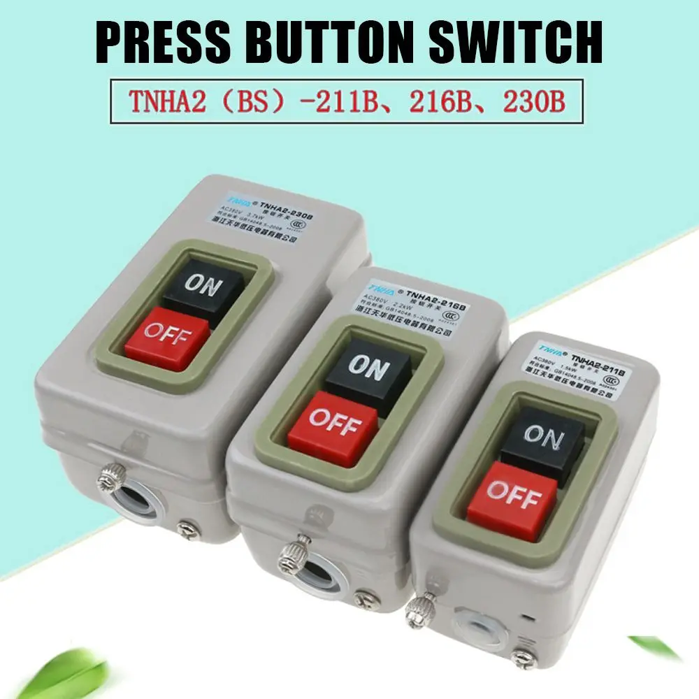 BS-211/216/230 Metal Button Switch Control Box Power Three Phases Electrical Equipment 250/380V 1.5/2.2/3.7/7.5KW