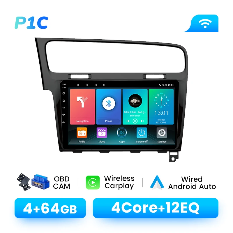 Draadloze Carplay GPS Auto Multimedia Speler Voor VW Golf 7 2013-2017 Android 14 Radio 1280*720 IPS navigatie DSP AI Voice