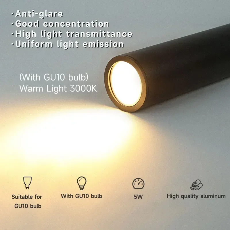 

Modern Led Pendant Lights GU10 Ceiling Chandelier for Home 1.5M Hanging Lamp with Bulbs 5W Cylinder Pipe Chandelier