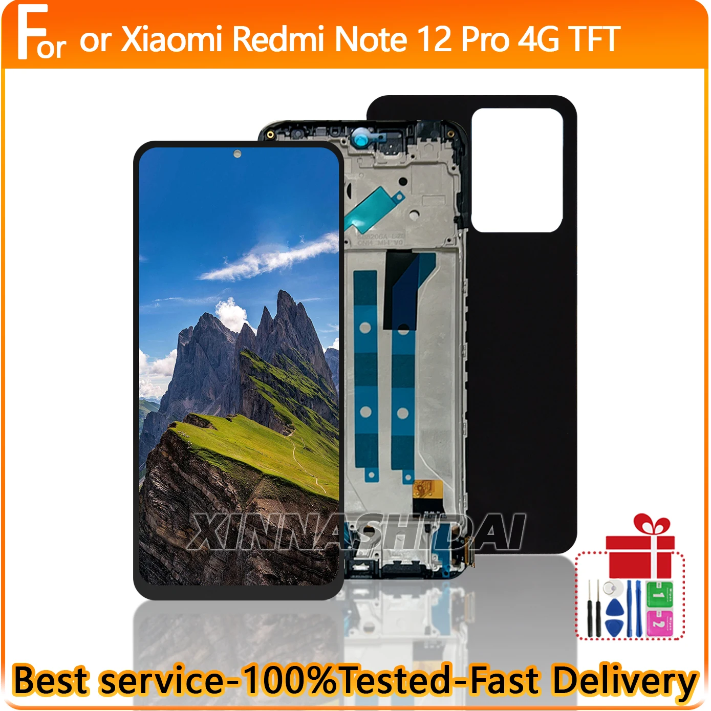 6.67“TFT For Xiaomi Redmi Note 12 Pro 4G LCD Display Touch Screen Frame Battey Cover Housing