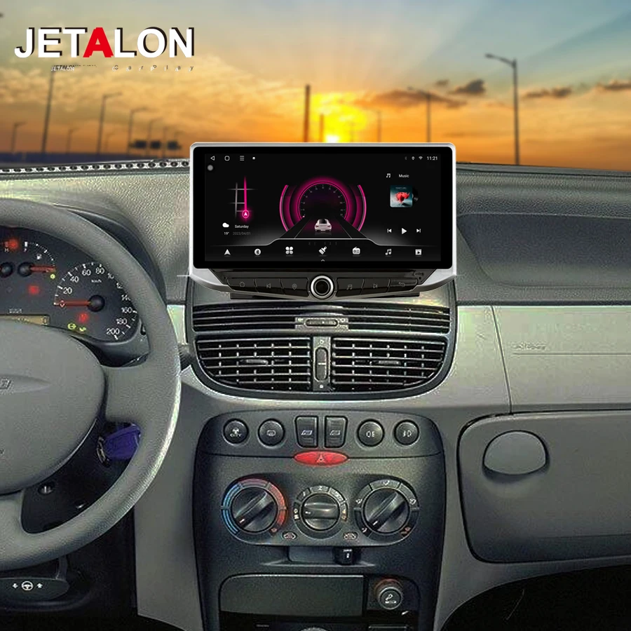 Android 15 Radio de coche reproductor de vídeo Multimedia pantalla Qled Carplay para Fiat Linea Fiat Punto 1999-2006 navegación GPS unidad principal