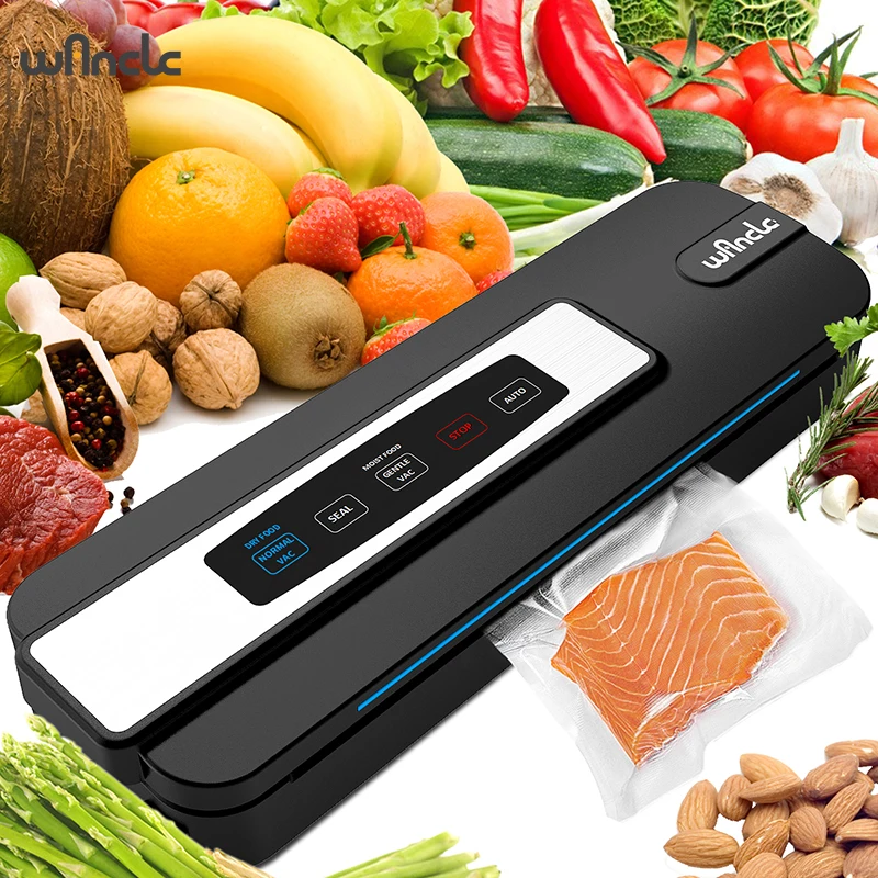 Wancle Food Sealer Machine Automatic Plastic Bags Sealer 60Kpa With External Vacuum System Dry Mosit Preservation Modes,110-220V