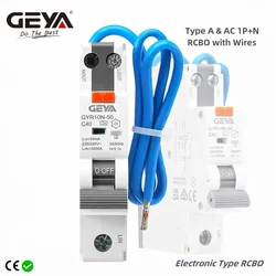 GEYA GYR10N-50 Electronic Type RCBO with Wires 18mm 6KA Residual Current Circuit Breaker with Over Current Potection