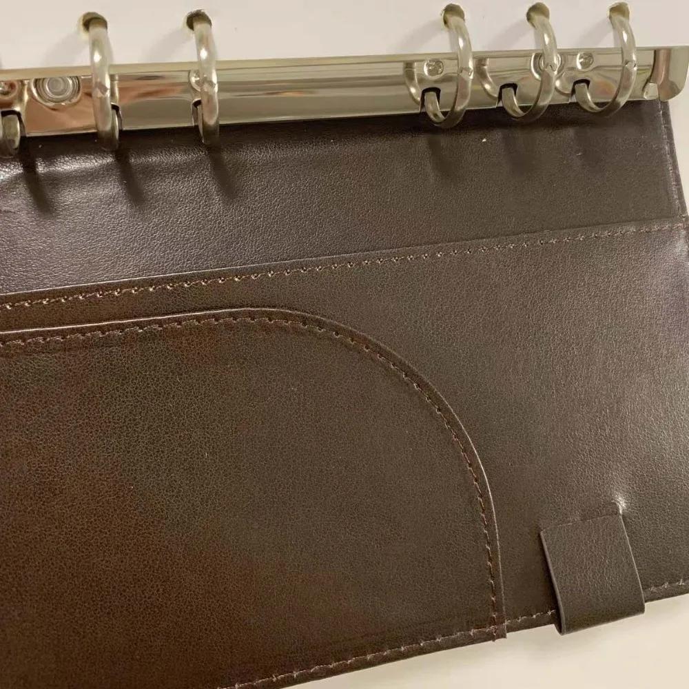 Six Ring A6 Binder Journal Portable Compact High Aesthetics Itabag Planner Notebook Glossy Leather Refillable Pages