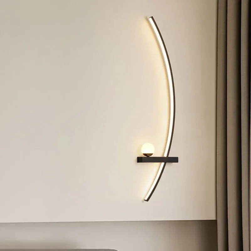 Modern LED Wall Lamps Minimalist Stripes Wall Sconce Decorative for Bedroom Bedside Home Living Room Background Lighting Luster