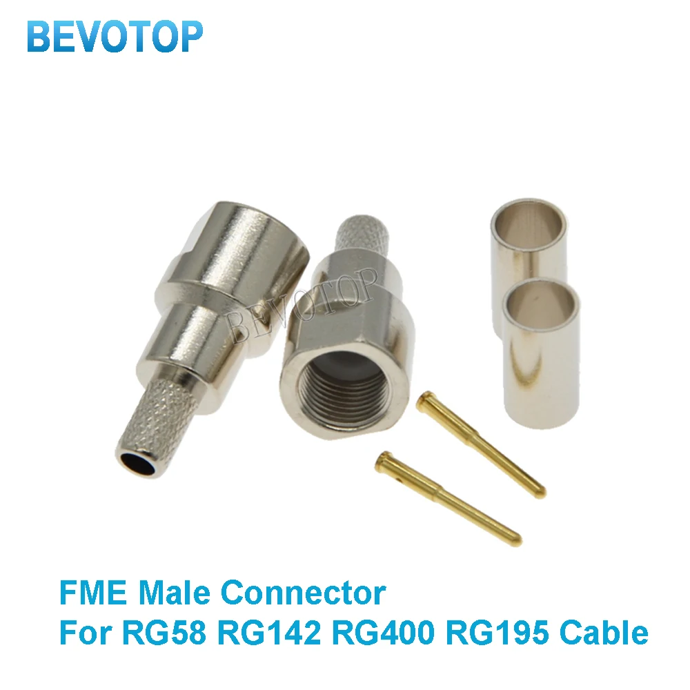 5PCS/LOT FME Male Plug Female Jack Crimp for RG58 RG142 RG400 LMR195 Cable RF Coaxial Connector Wire Terminals
