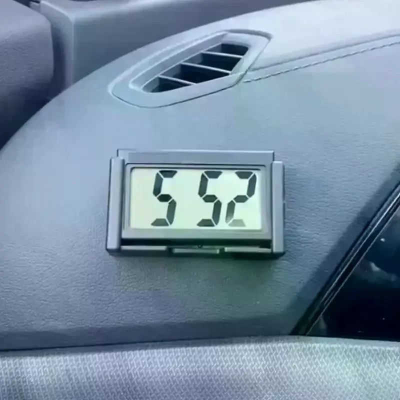 Digital Clock Mini Large Screen Car Dashboard Electronic Self-adhesive Time Bracket Car Clock