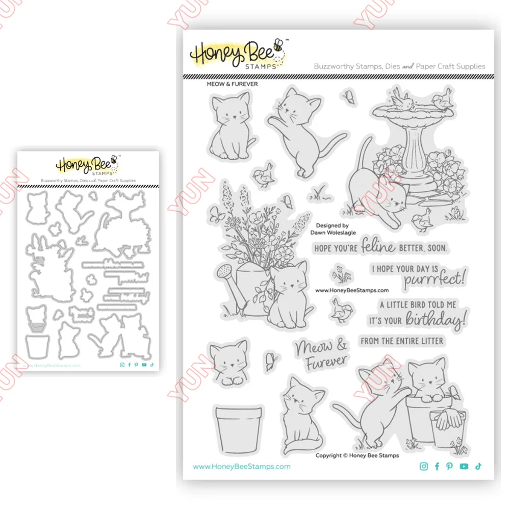 

Meow Furever Dies Stamps Set Stencil DIY Scrapbooking Paper Handmade Album Stamp Die Sheets Greeting Card Decoration 2025 New
