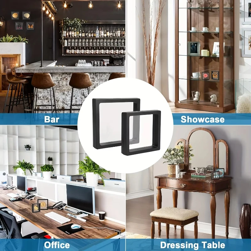 

Square 3D Floating Frame Display Stand,hanging Pendant Box,jewelry,accessories,challenge Coin Storage And Display Stand