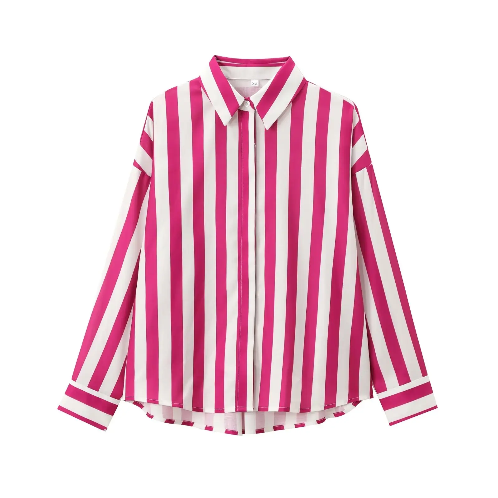 

Rindu TRAF 2024 Women's Striped Shirt Loose Retro Versatile Shirts Blouse Elegant Blouses Youth Woman Vintage Clothing Trend