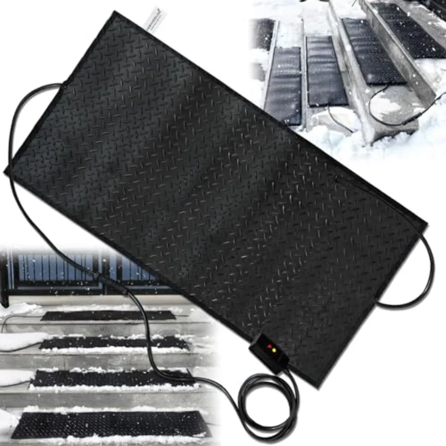 

Snow Melting Mat 30 x 48in Non-Slip Electric Heated Foot Mat Heated Walkway Mat with Power Cord and Timming Rubber Snow and Ice