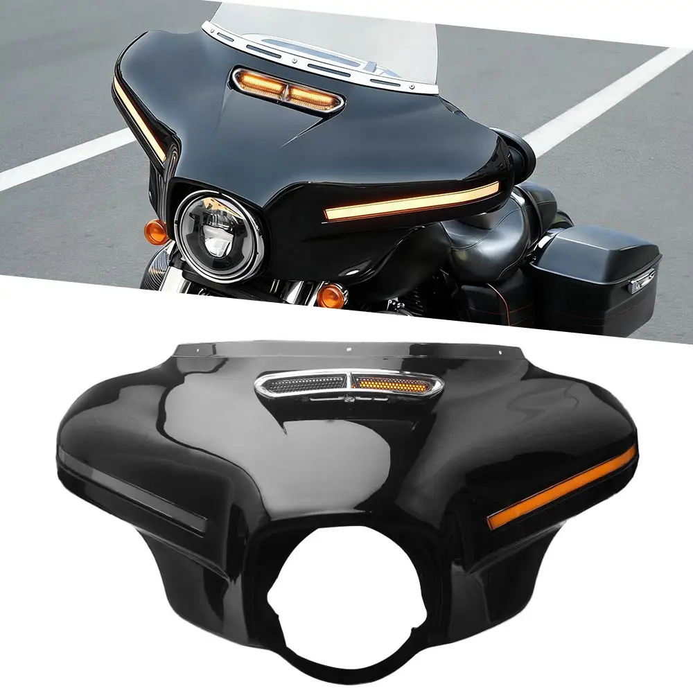 

Outer Fairing Kit With Led Turn Signal Lights Fit For Harley Touring Electra Glide Street Glide Tri Glide 2014-2025 Chrome Vent