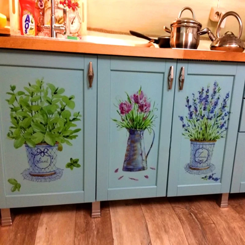 Wall Stickers DIY Butterfly Potted Flower Pot Wallpaper Sticker For Wall Waterproof Home Decoration Wall Art Self-adhesive