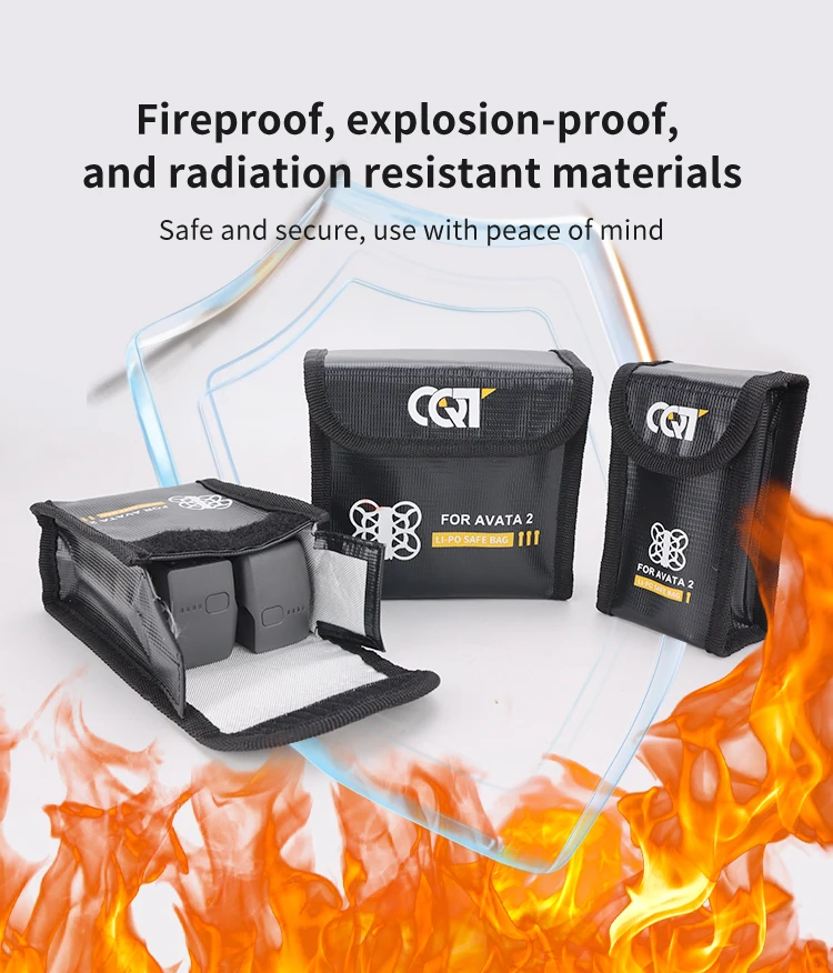 For DJI Avata 2 Drone Battery Explosion Proof Bag High Temperature Waterproof  Safe Storage For Flying Vehicle AVATA2  Accessory
