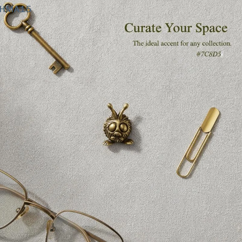 【YA】Alloy Cute Caterpillar Figurine Retro Antique Finish Fine Detailing Adorable Ornament for Baby Nursery Room Decor