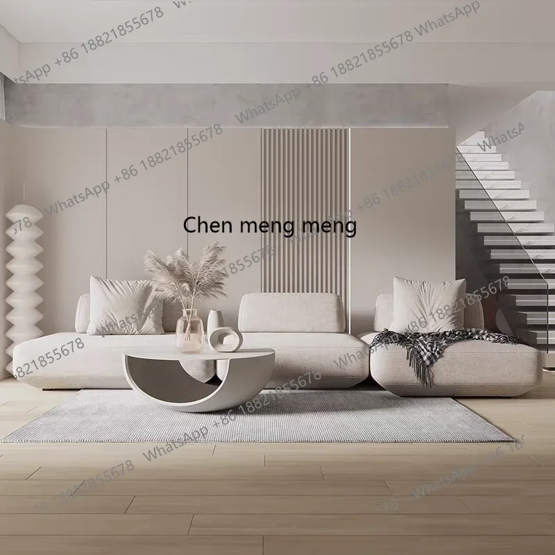P32 Double-sided sofa free combination module horizontal hall cream wind designer back to back movable