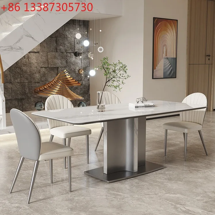 

Итальянский минималистичный обеденный стол из каменной плиты для дома, маленькой квартиры, современный простой, легкий, роскошный