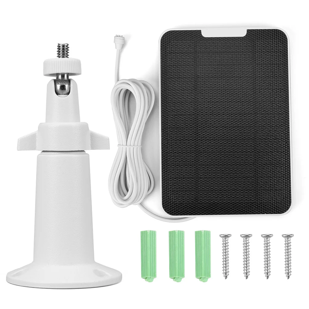 Solar Cells Charger with Rack and Screwdriver Wall Mount Solar Panels 4W 5V 360° Rotation for Google Nest Camera Outdoor Indoor