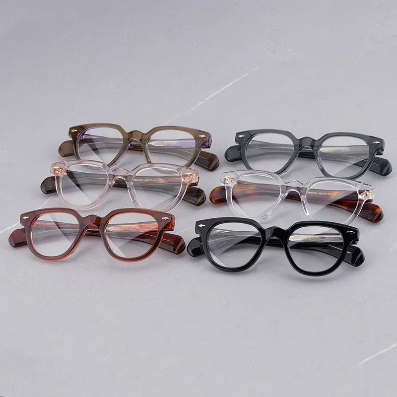 Acetate Vintage Oval Óculos para Homens e Mulheres, Miopia Óculos, Óculos Retro, Quadros, Designer