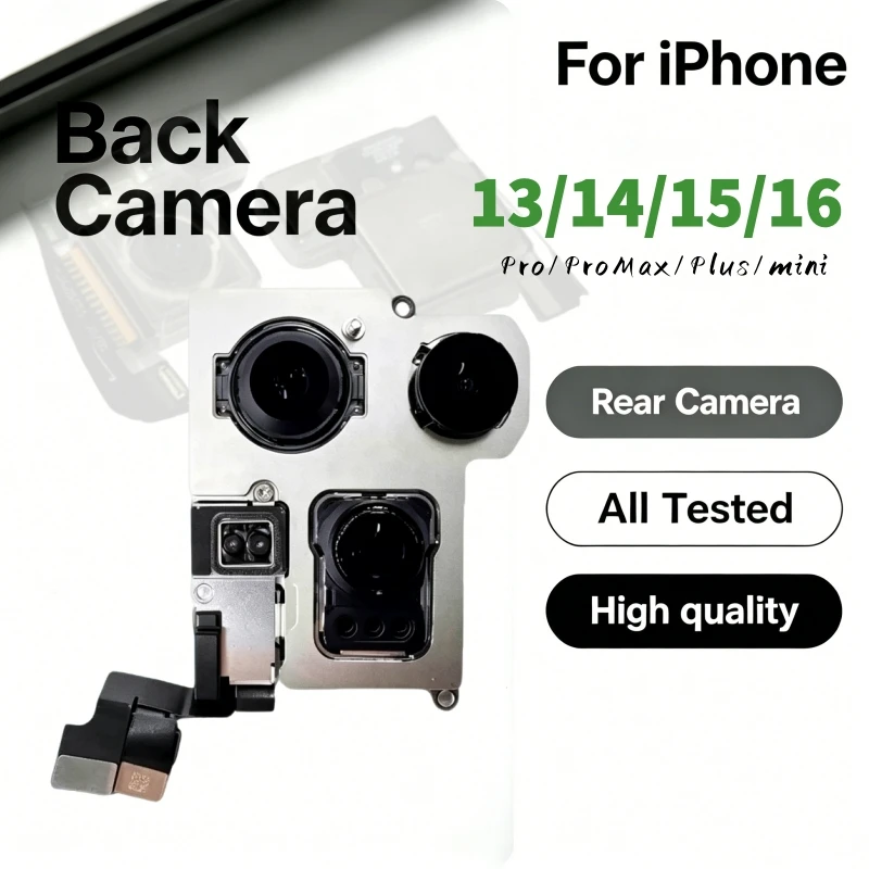 Rear Camera For iPhone 13 14 15 16 Pro Max Back Camera Main Flex Cable For iPhone 14 15 16 Plus Camera Module Parts Replacement