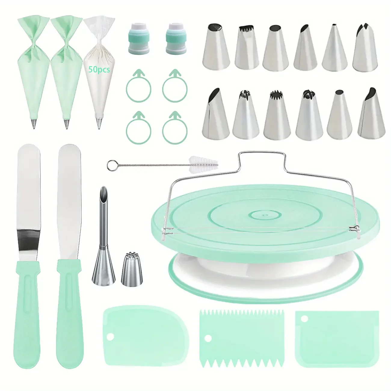مجموعة تزيين الكيك 80 قطعة - ط - مراجعة Cake Decorating Turntable وسعره