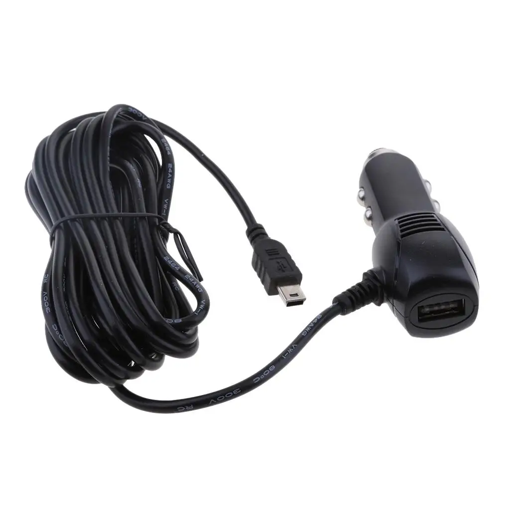 Adaptador de cargador DVR para coche Mini USB de 5V 2A de 3,5 m para varios navegadores GPS SAT