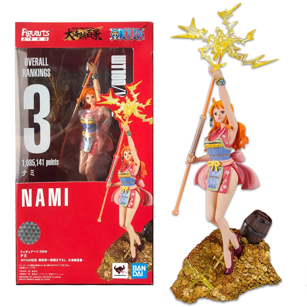 Anime One Piece Nami Figure Magic Weather Wand WT100 Commemorative One Hundred Scenes of the Great Pirates by Eiichiro Oda Model