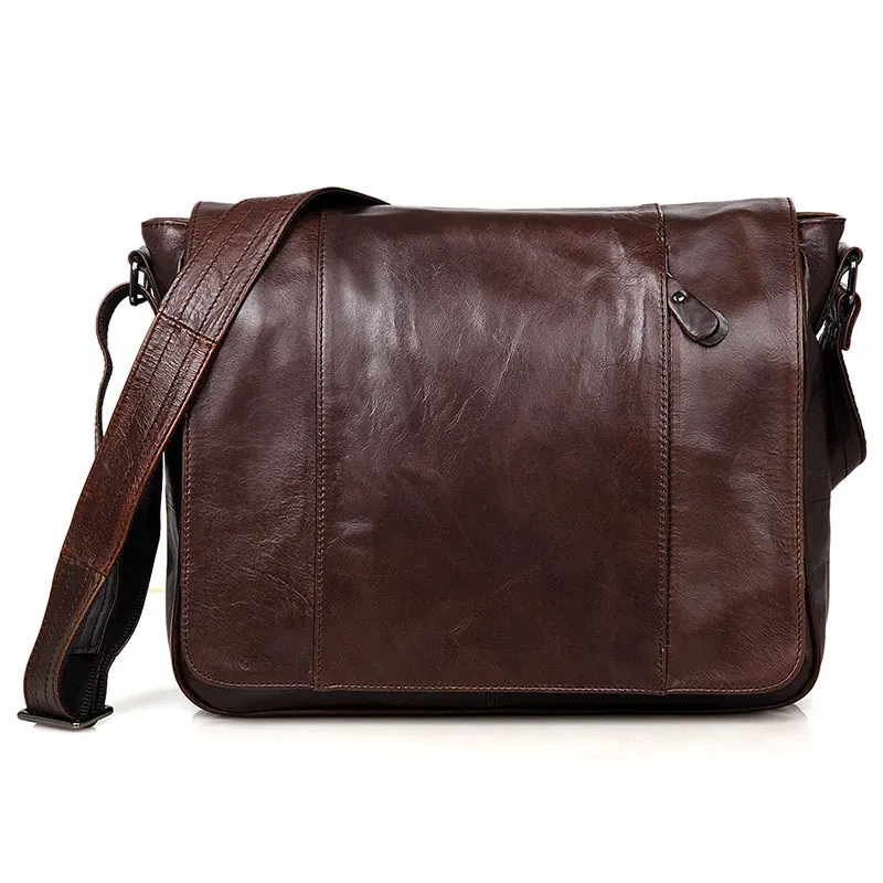 Fashion High Class Oil-Waxed Genuine Leather Shoulder Bag men Leather Messenger Bag Male Crossbody Bag Sling Leisure Bag Satchel