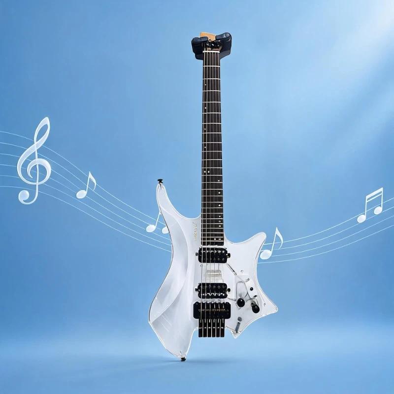 Electric Guitar Entry Advanced Transparent Cool Rock Small Double Shake Vibrato Electric Guitar