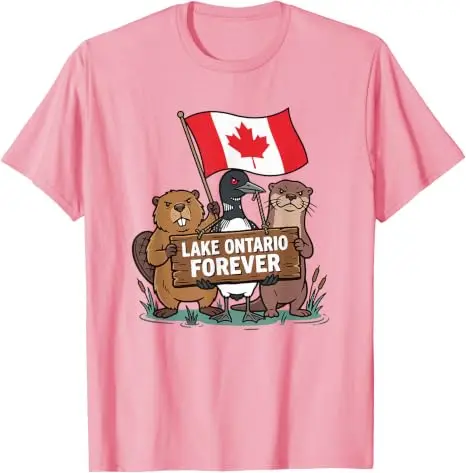 Lake Ontario Forever Otter Animals Flag Lustiges Anti-Lake-America T-Shirt Y2k Pro Lake Ontario Beaver Grafik-T-Shirt für Männer Jungen – Detail 6