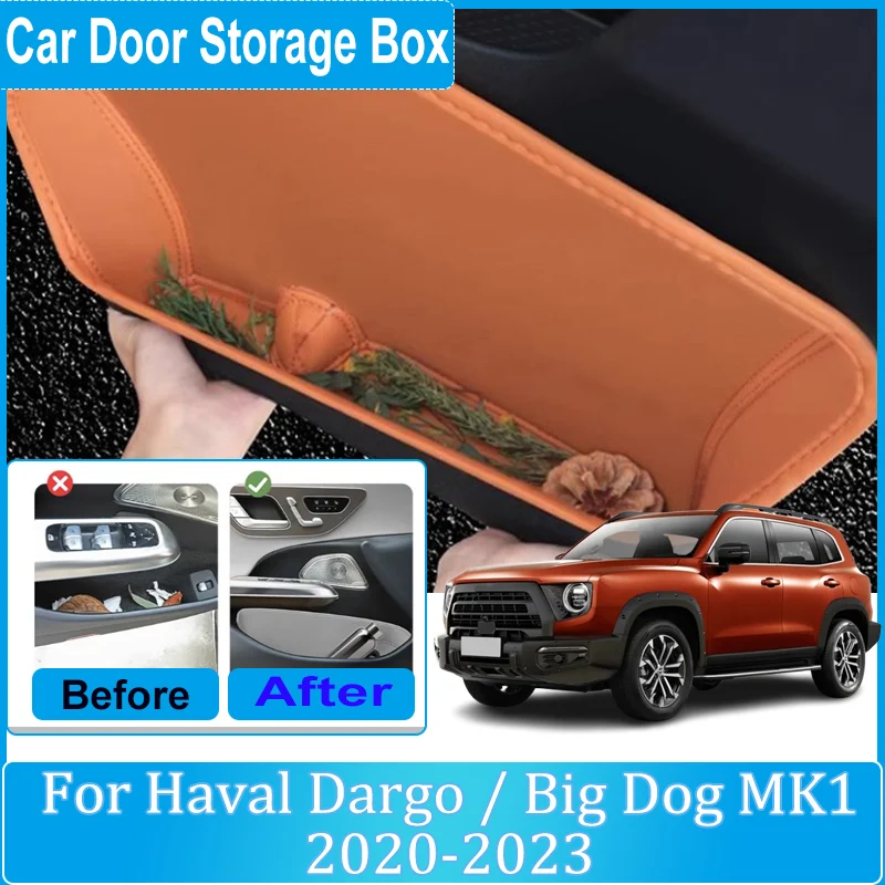 Car Door Storage Box For Haval Dargo Accessories Big Dog MK1 2020 2021 2022 2023 Organizer Boxes Door Slot Storage Pocket Parts