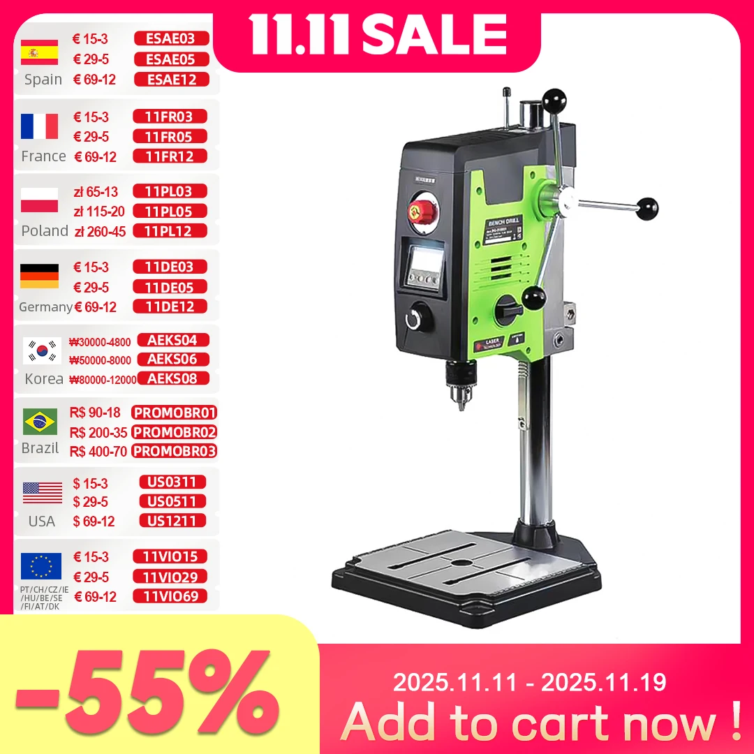 ALLSOME 6-Speed Benchtop Drill Press Drilling Machine