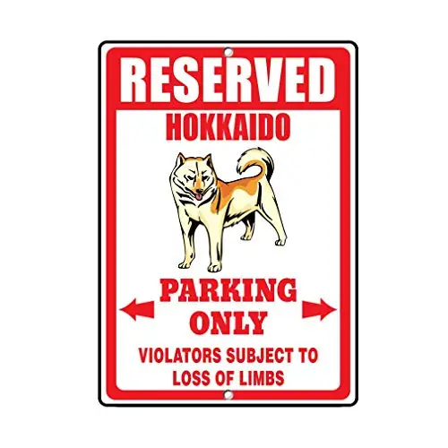 Decor Kitchen Decor Bar Beer Sign Home Kitchen 12x8in,Hokkaido Dog Reserved Parking Only,Parking lot Decorations tin Signage Box