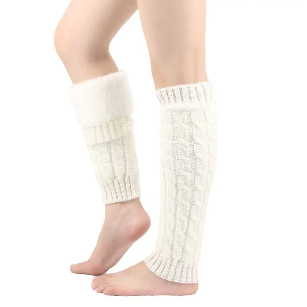 1 Pair of Women's Warm Leg Guards with Plush Thickened Socks Suitable for Casual Multifunctional Autumn and Winter Leg Covers