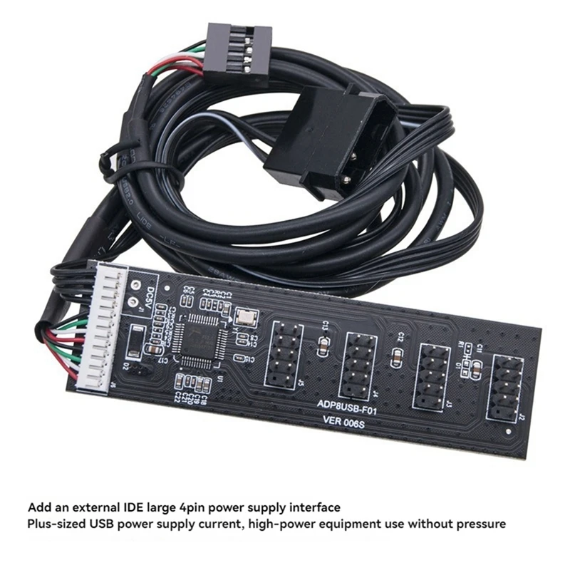 Divisor de cabeçalho USB2.0 9 pinos 1 a 4 divisor de hub de extensão com cabo de interface para adaptador de placa principal de PC