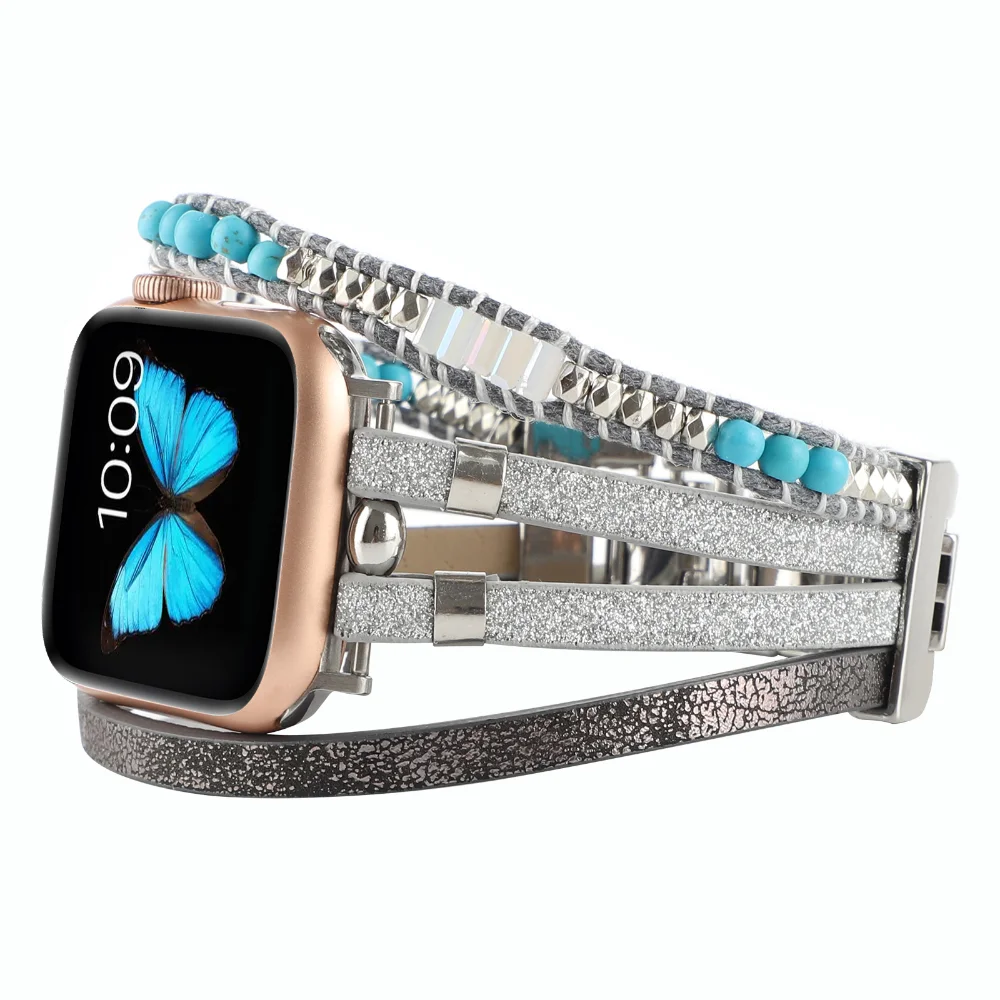 Leather Strap for Apple Watch Band 46mm 44mm 45mm 41mm 40mm 49mm 42 38mm Women Bracelet iWatch Series Ultra 10 9 8 7 6 5 SE Belt