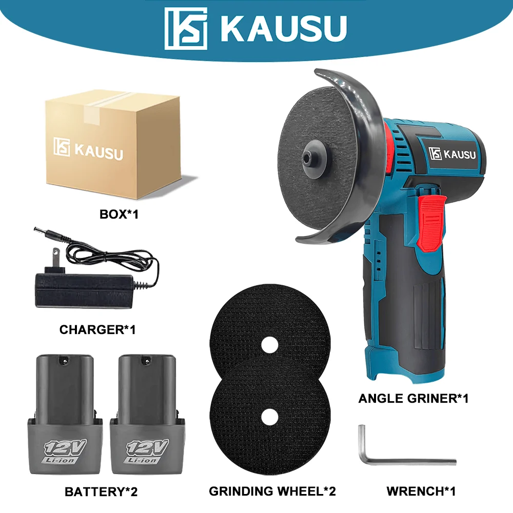 3inch 12V Cordless Angle Grinder M5 19000rpm Electric Grinding Cutter Ceramic Tile Stone Steel Cutting Polishing DIY Power Tool